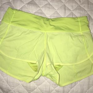 Neon size 4 lululemon shorts